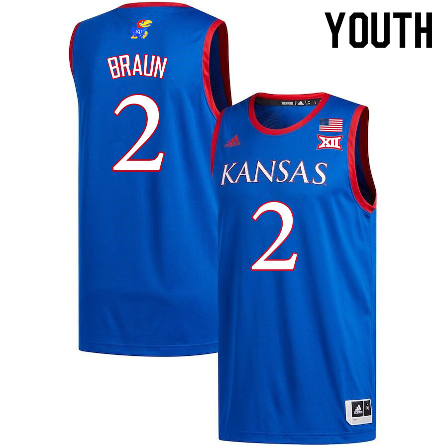 Youth #2 Christian Braun Kansas Jayhawks College Basketball Jerseys Sale-Royal